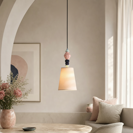 
Pastel Fog-Glaze Pink Ceramic Mini Pendant