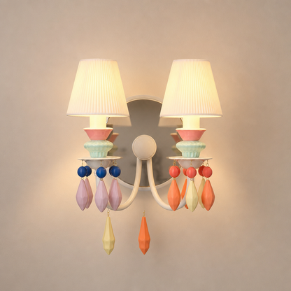 Pastel Ceramic Two-Light Wall Sconce