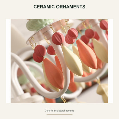 Pastel Ceramic Single-Tier Chandelier